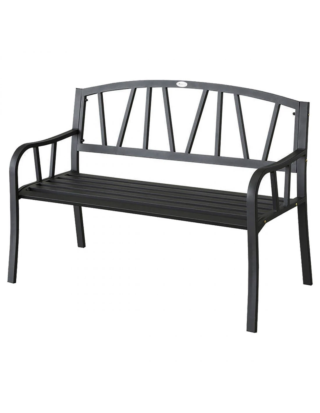 Banc De Jardin Alvernia 3 Places - Acier époxy Noir – Image 2