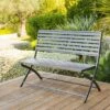 Banc De Jardin Olbia 3 Places Pliant Gris - L.122 X P.53 X H.88 Cm