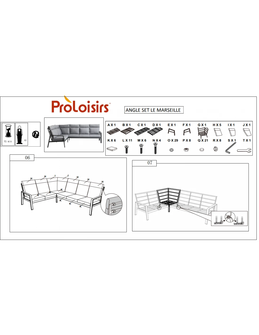 Canapé D'angle Le Marseille 5/6 Places En Aluminium Grey – Image 5