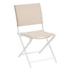 Chaise De Jardin AXANT Pliable - Aluminium Et Texaline - Lin / Blanc