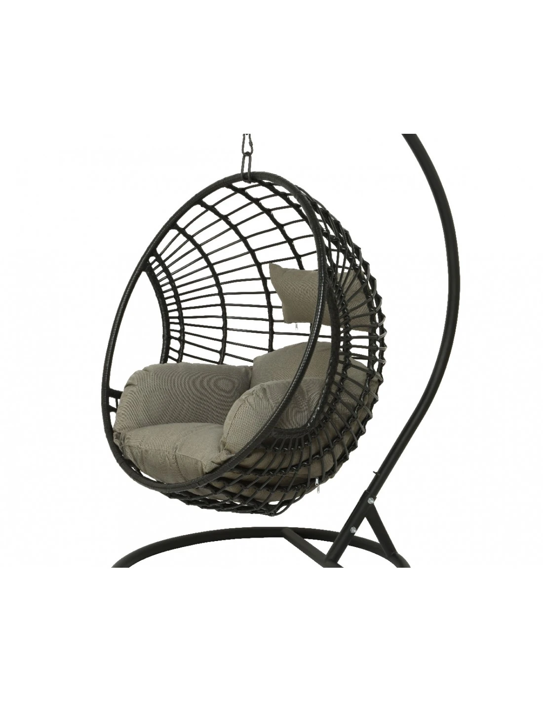 Fauteuil œuf Suspendu LONDON - Acier époxy Et Résine Tressée – Image 4