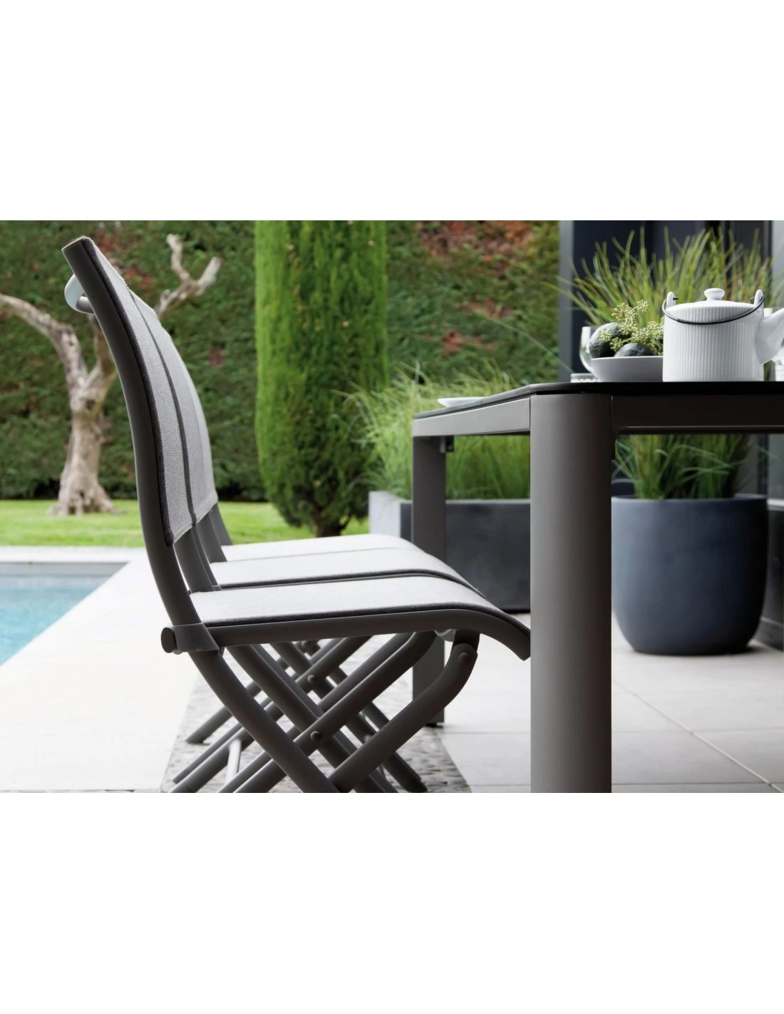 Chaise Pliante Élégance - Aluminium Grey - Grey / BB – Image 3