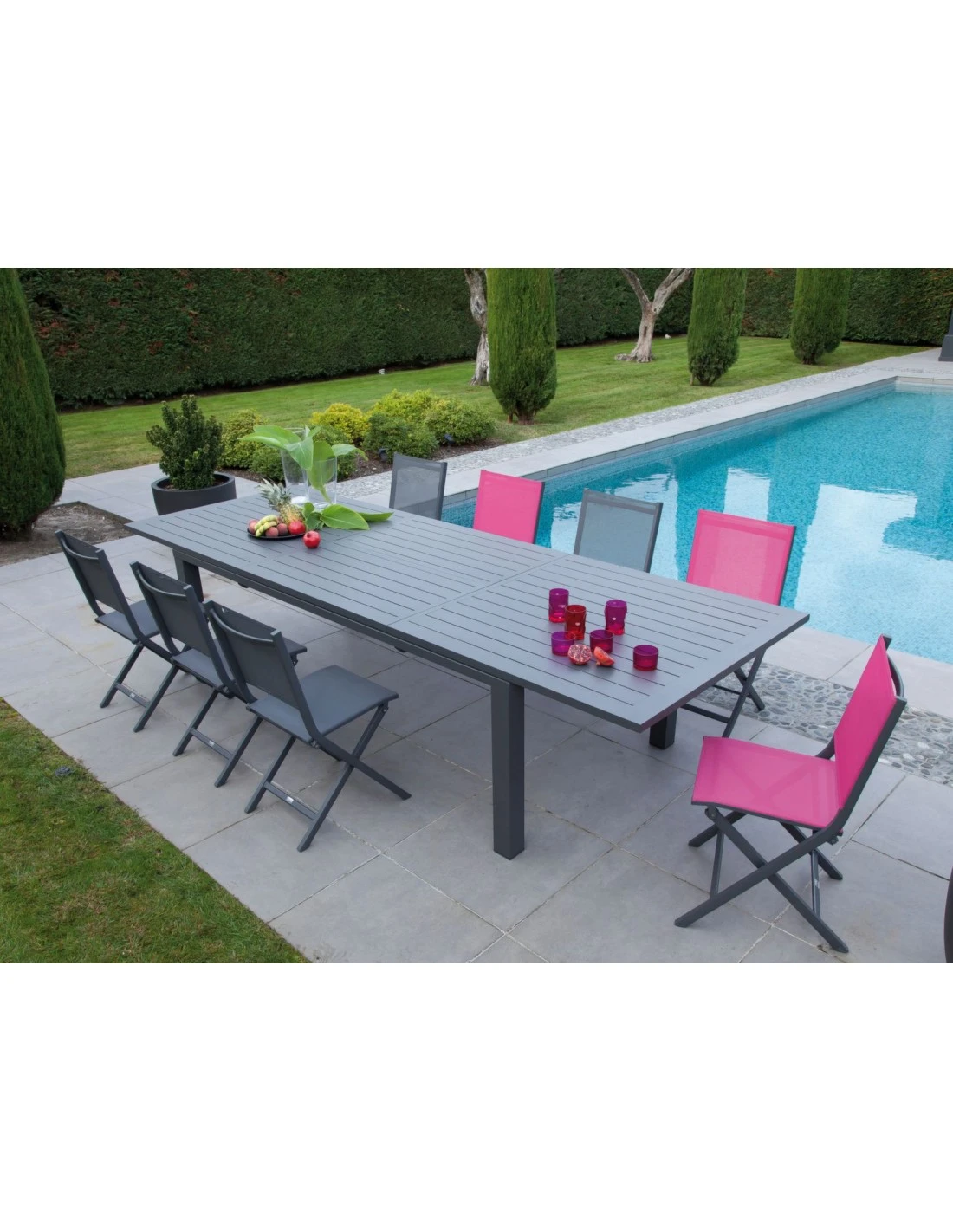 Chaise Pliante Thema En Aluminium Et Toile TPEP - Grey / Gris â Image 2