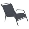 Fauteuil Bas De Jardin Coolside Empilable - Acier Et Batyline - Carbone