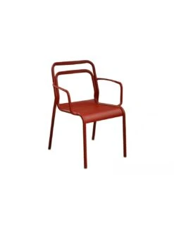 Fauteuil EOS Empilable En Aluminium - Rouge