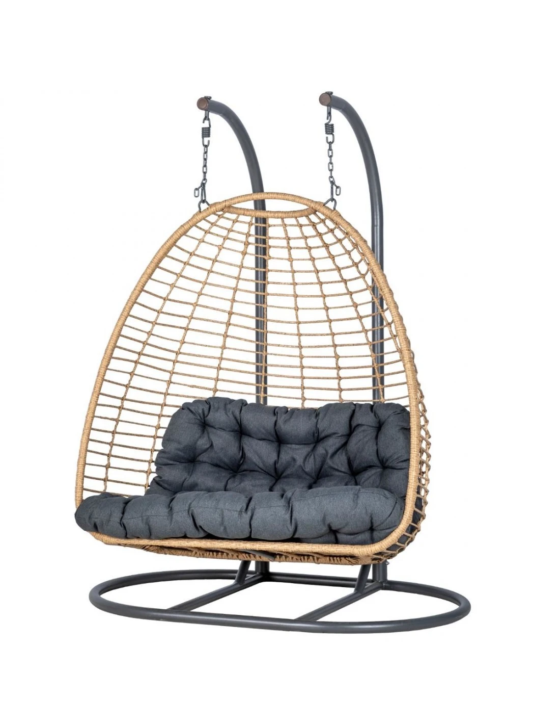 Fauteuil œuf Suspendu AJAR Ardoise 2 Places – Image 2