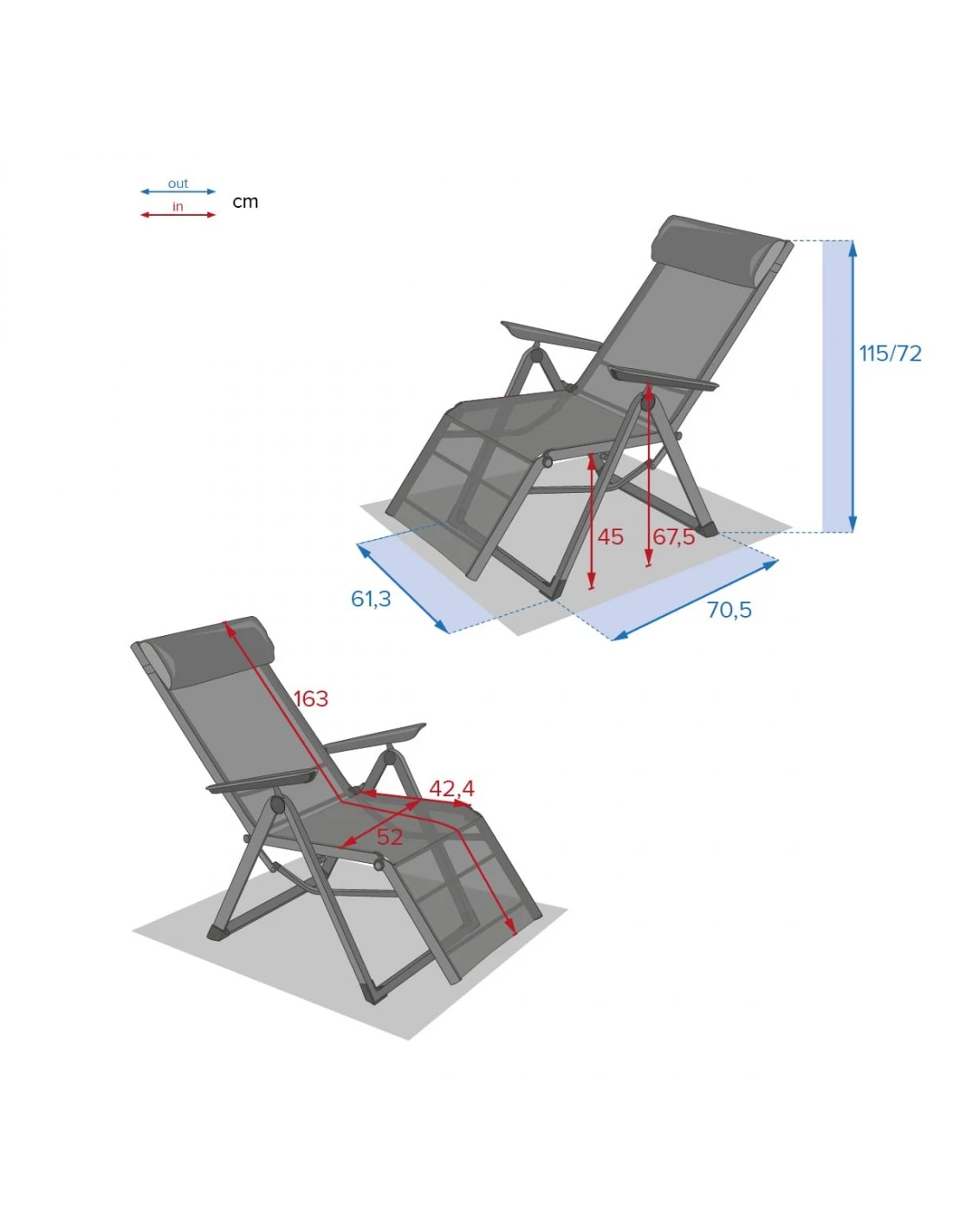Fauteuil Relax Decima - Inclinable 8 Positions - Graphite / Anthracite – Image 9