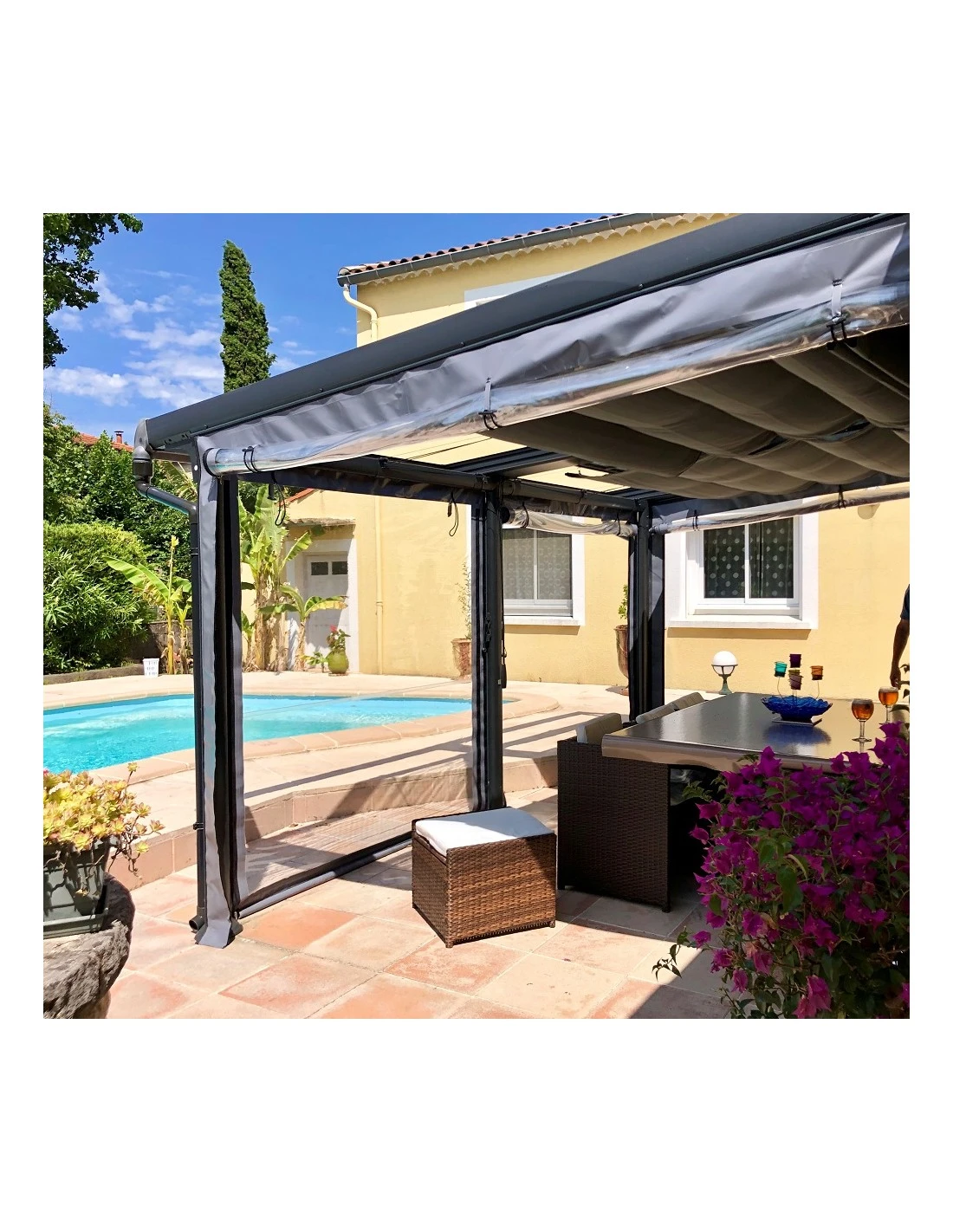 Fermeture PVC Gauche Pour Pergola Adossée AZURA – Image 6