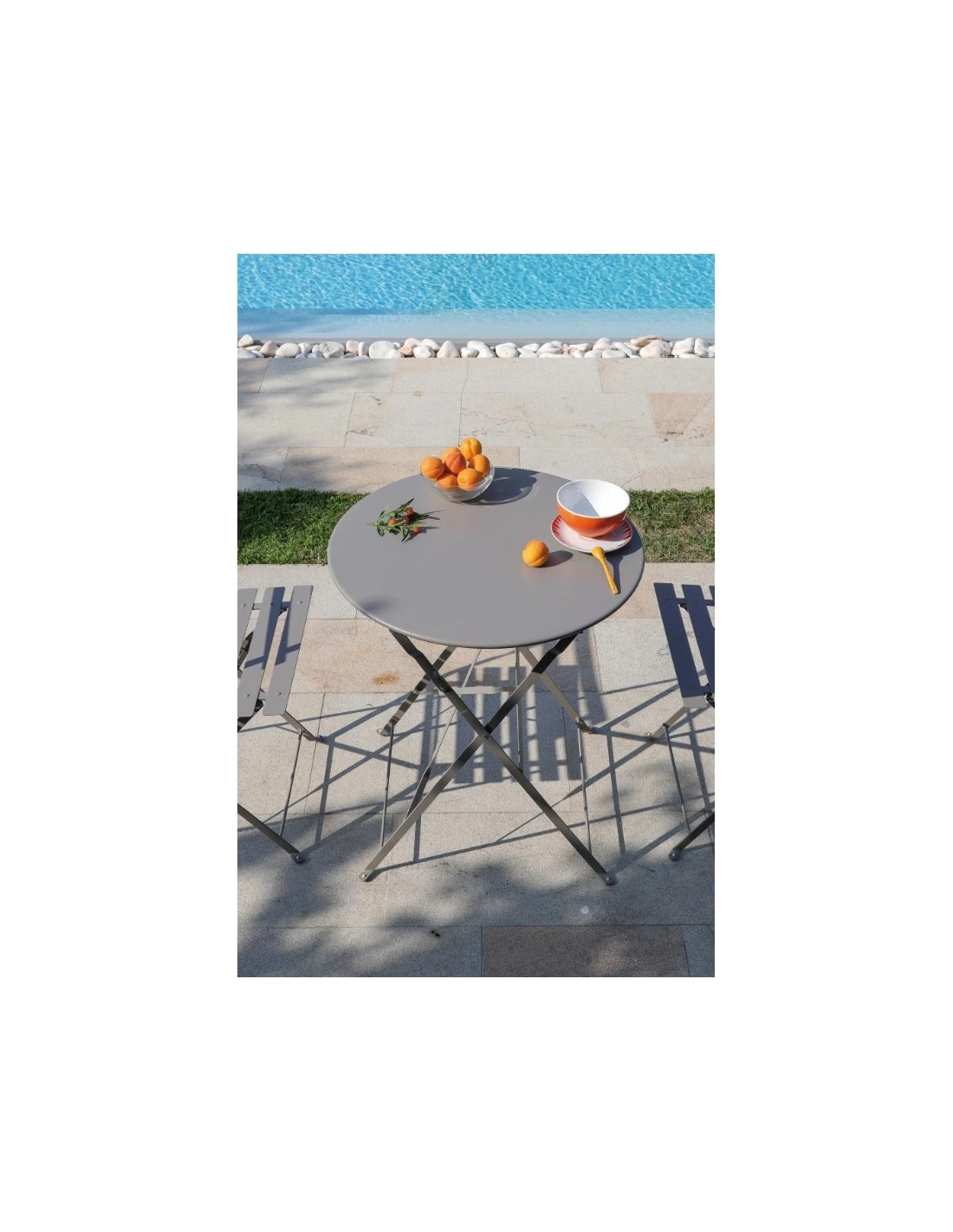 Guéridon Cuba Rond Ø60 Cm En Acier époxy - Gris – Image 2