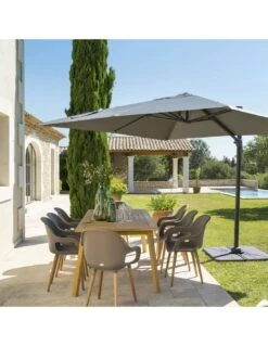 Parasol Déporté Carré Eléa 3 X 3 M - Graphite / Ardoise