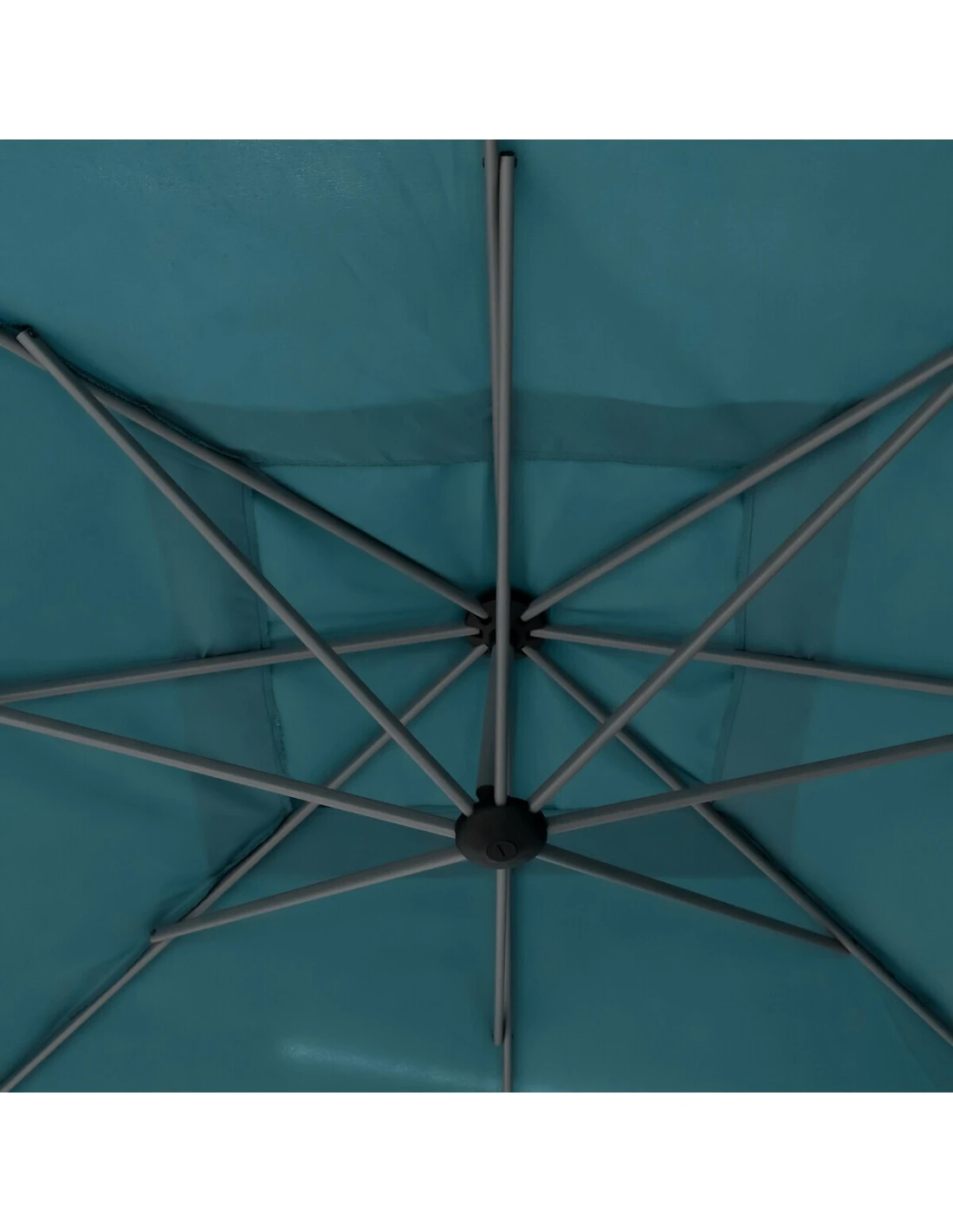 Parasol Déporté Carré Manoa 2.5x2.5 M - Acier Et Polyester - Bleu Canard – Image 3