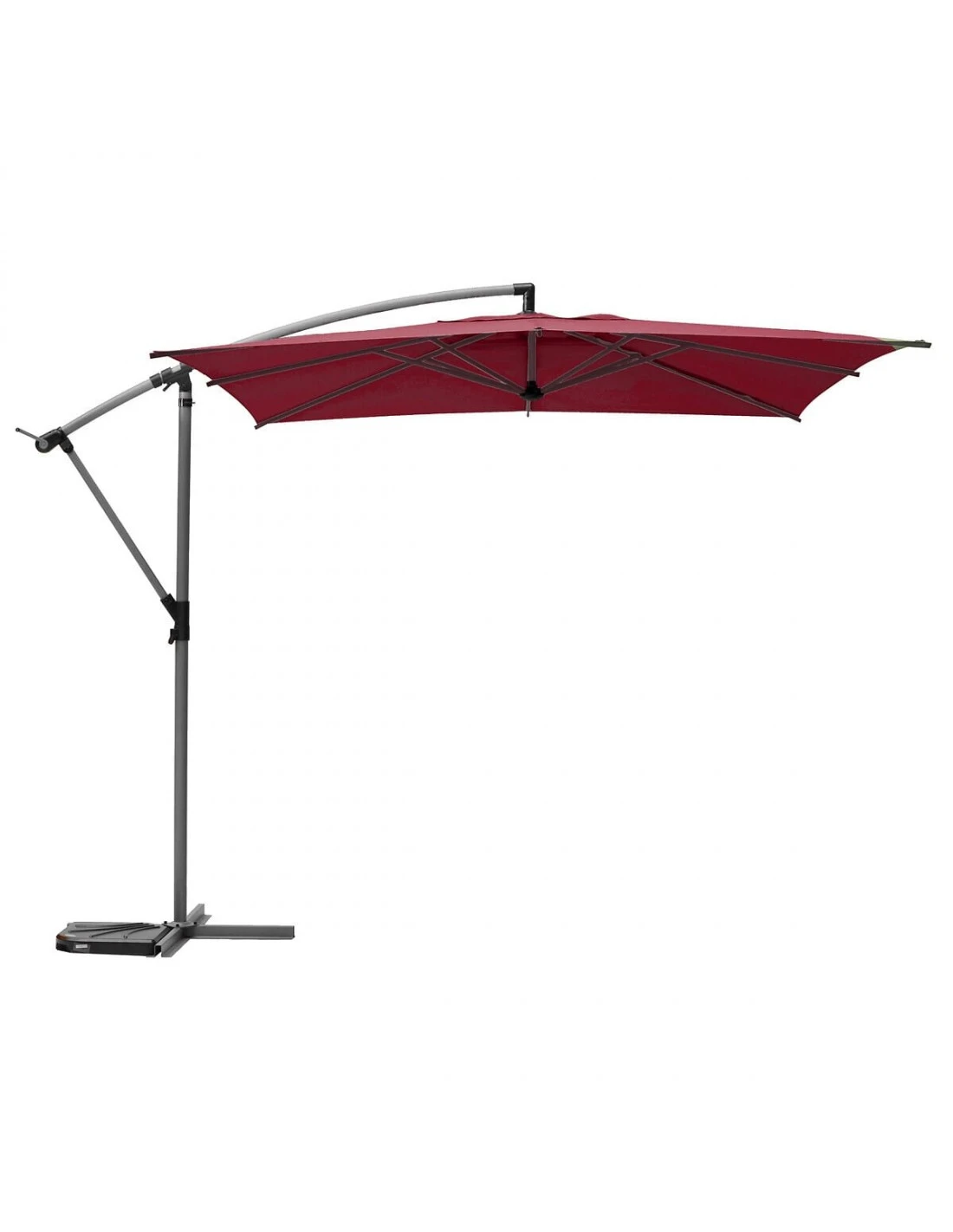 Parasol Déporté Carré Manoa 2.5x2.5 M - Acier Et Polyester - Bordeaux – Image 2