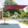 Parasol Déporté Carré Manoa 2.5x2.5 M - Acier Et Polyester - Bordeaux