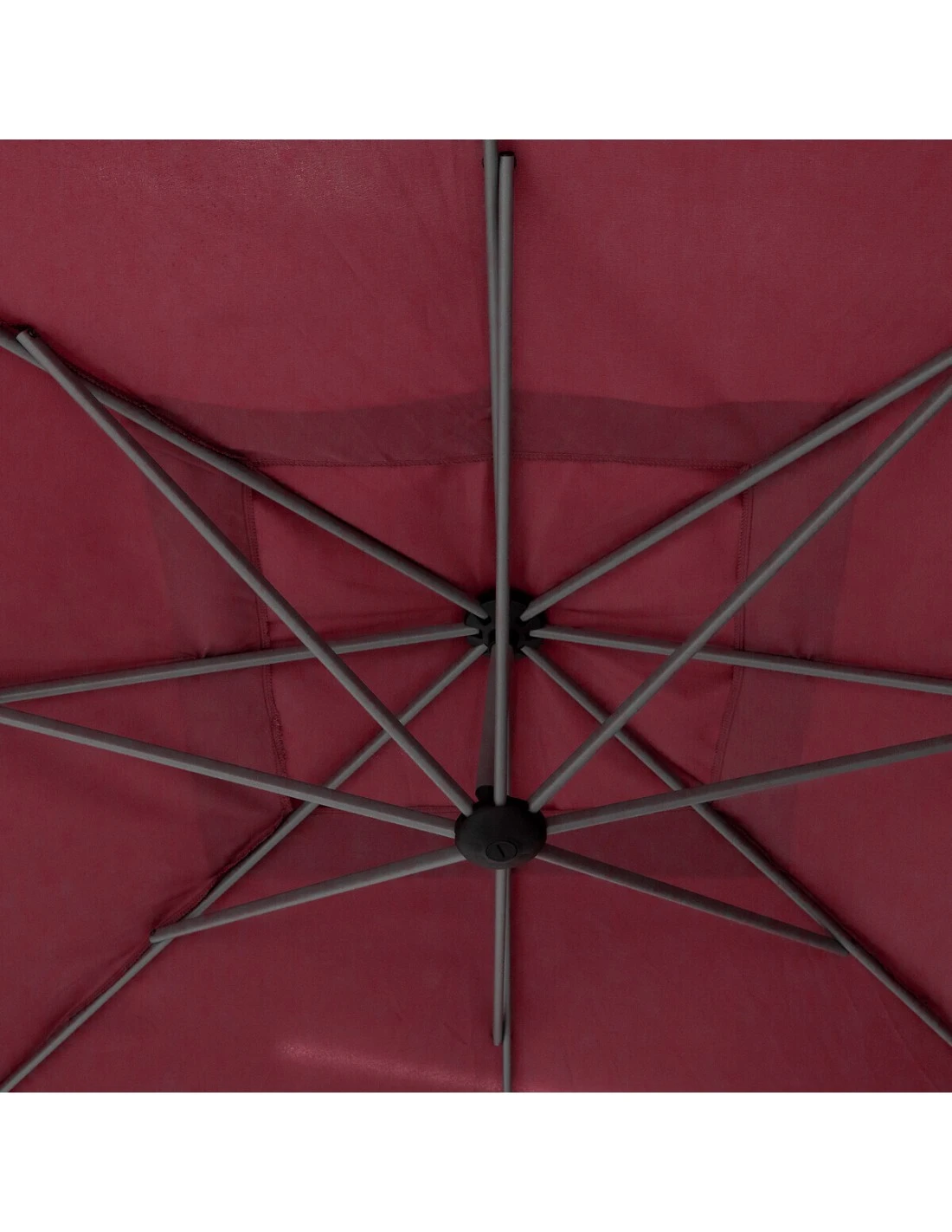 Parasol Déporté Carré Manoa 2.5x2.5 M - Acier Et Polyester - Bordeaux – Image 3