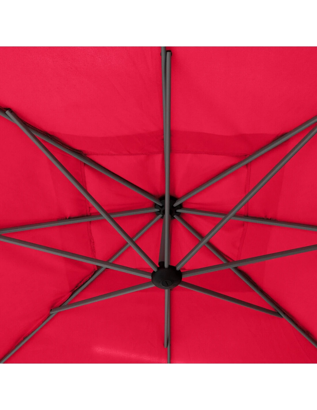 Parasol Déporté Carré Manoa 2.5x2.5 M - Acier Et Polyester - Bordeaux – Image 6