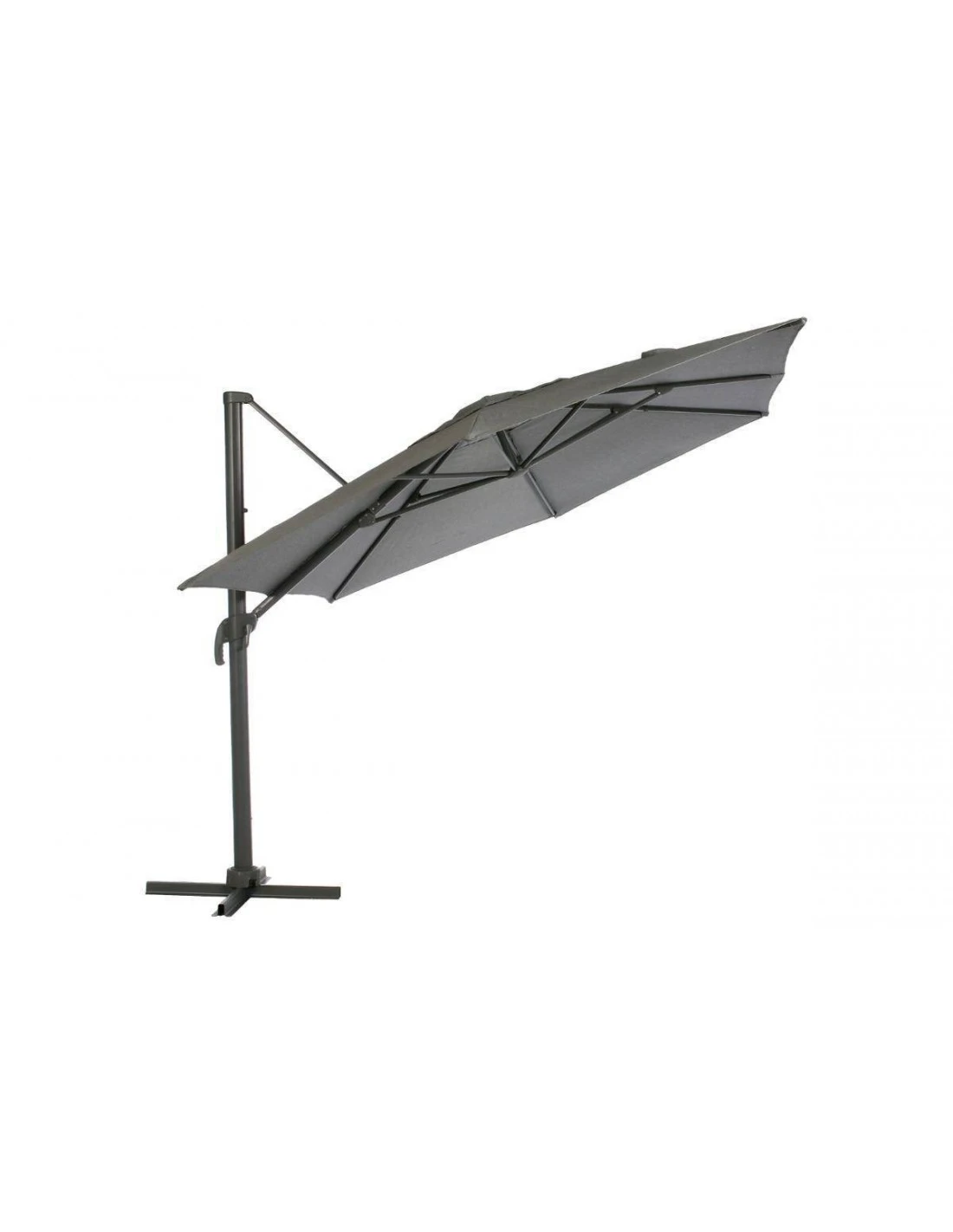 Parasol Déporté Eléa 4,2 X 3 M Hexagonal - Aluminium Et Toile Oléfine - Anthracite – Image 4