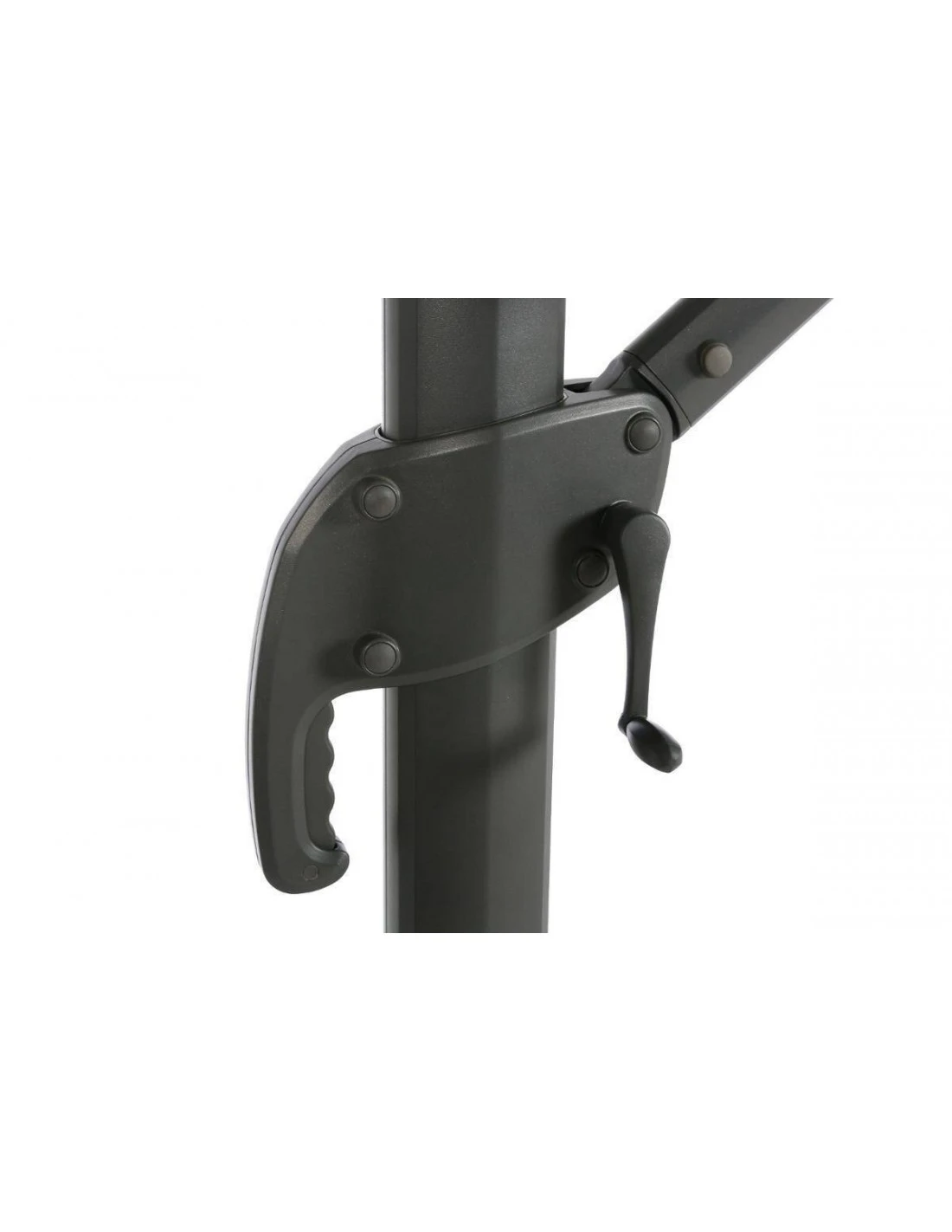 Parasol Déporté Eléa 4,2 X 3 M Hexagonal - Aluminium Et Toile Oléfine - Anthracite – Image 9