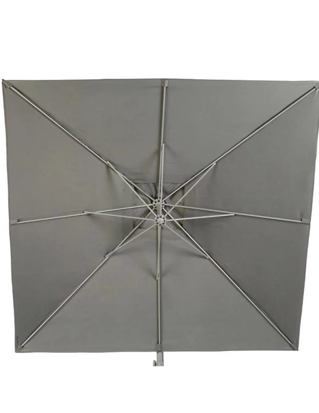 Parasol Déporté Janeiro Carré 2,5 X 2,5 M - Aluminium Et Toile Polyester - Gris Cendré – Image 3