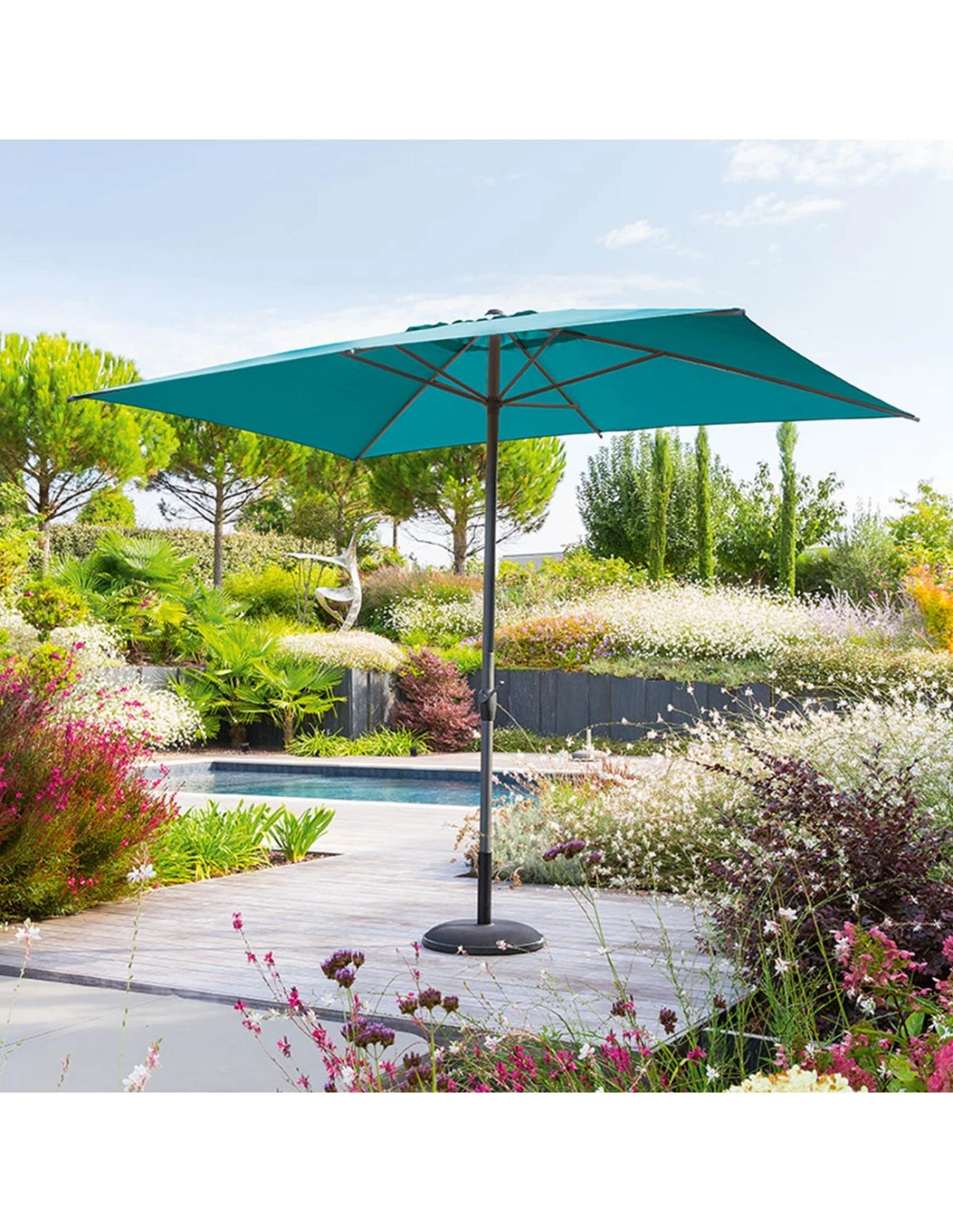 Parasol Droit Loompa Rectangulaire 2 X 3 M à Manivelle - Taupe – Image 14