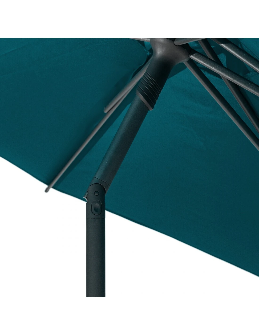 Parasol Droit Rond Soya Ø2.7m - Acier Et Polyester - Bleu Canard – Image 4