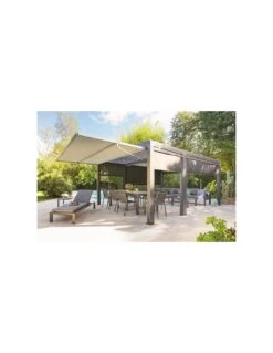 Pergola MAJAE Bioclimatique En Aluminium Anthracite 3.60 X 3.60 M