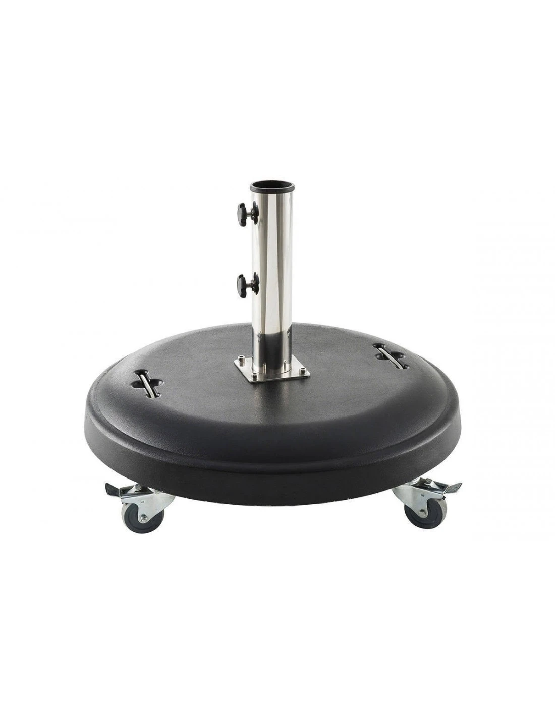 Pied De Parasol Béton 50 Kg Noir - Acier Inoxydable Et Béton