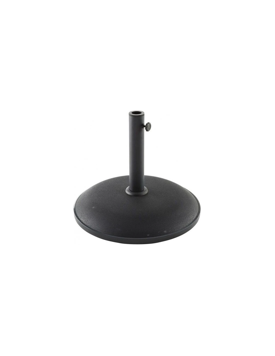 Pied De Parasol Noir Béton Rond 25kg - Béton Acier Traité époxy