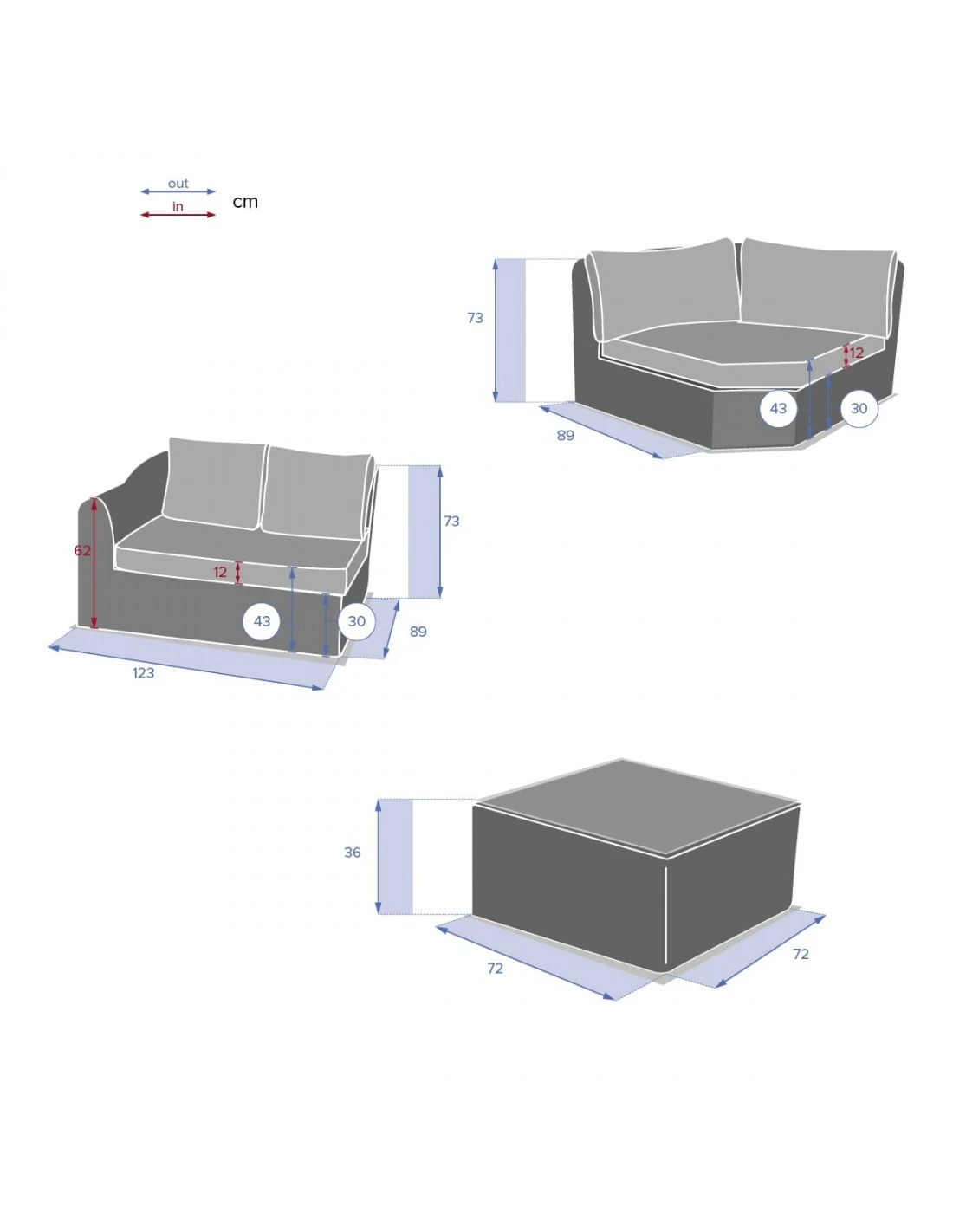 Salon D'angle 5 Places Mooréa - Aluminium Et Résine - Terre D'ombre – Image 4