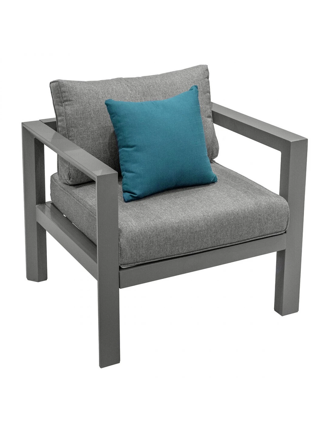 Salon De Jardin 5 Places Evasion - Aluminium Et Coussins Polyester - Graphite – Image 5