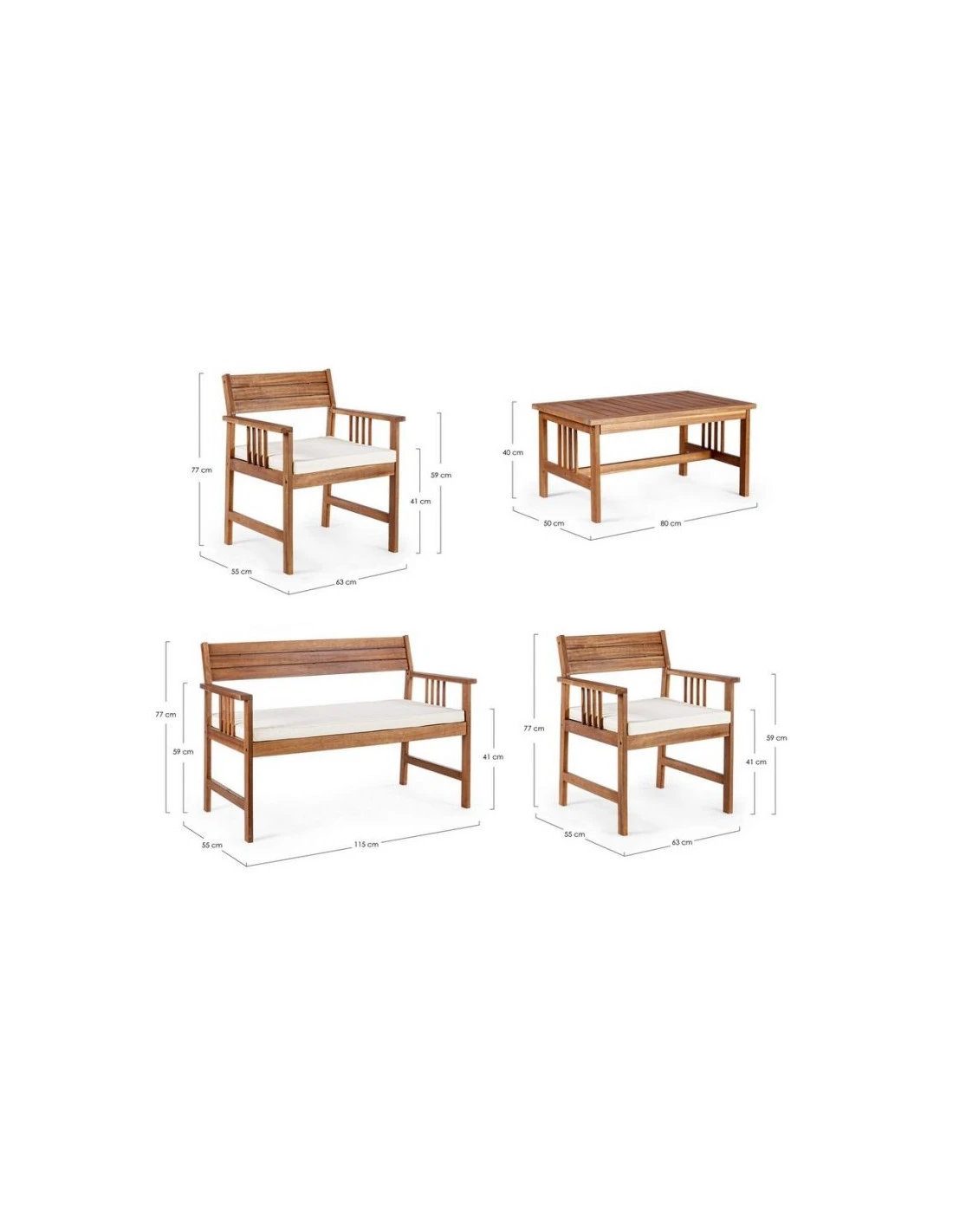 Salon De Jardin Acacia Noemi écru – Image 3