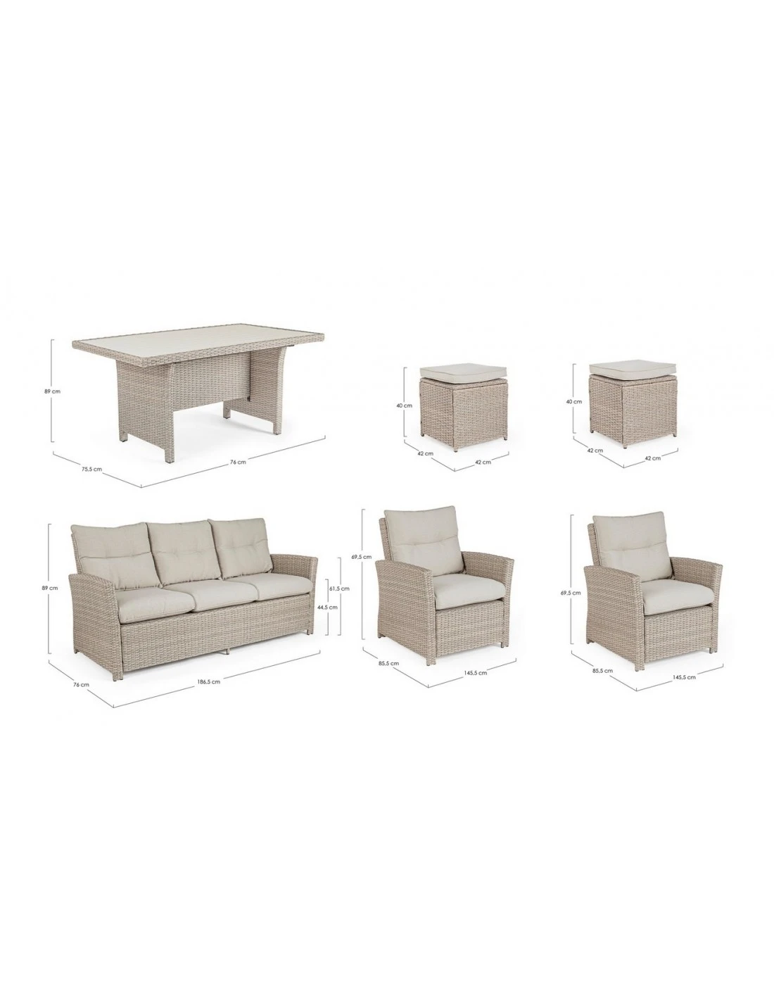 Salon De Jardin Ariel - 7 Places - Résine Synthétique Naturel – Image 7