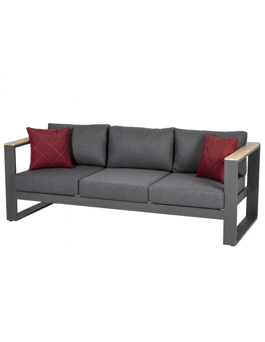 Salon De Jardin Emperia Graphite 5 Places - Aluminium Et Acacia – Image 3