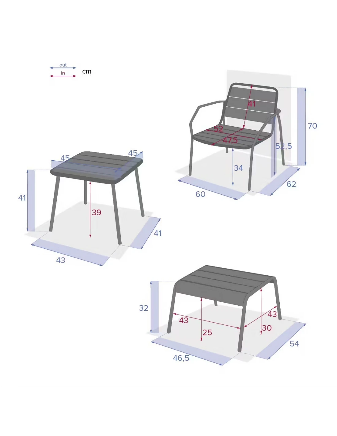 Salon Duo Relax Phuket 2 Places - Acier Ă©poxy - Bleu Canard â Image 7