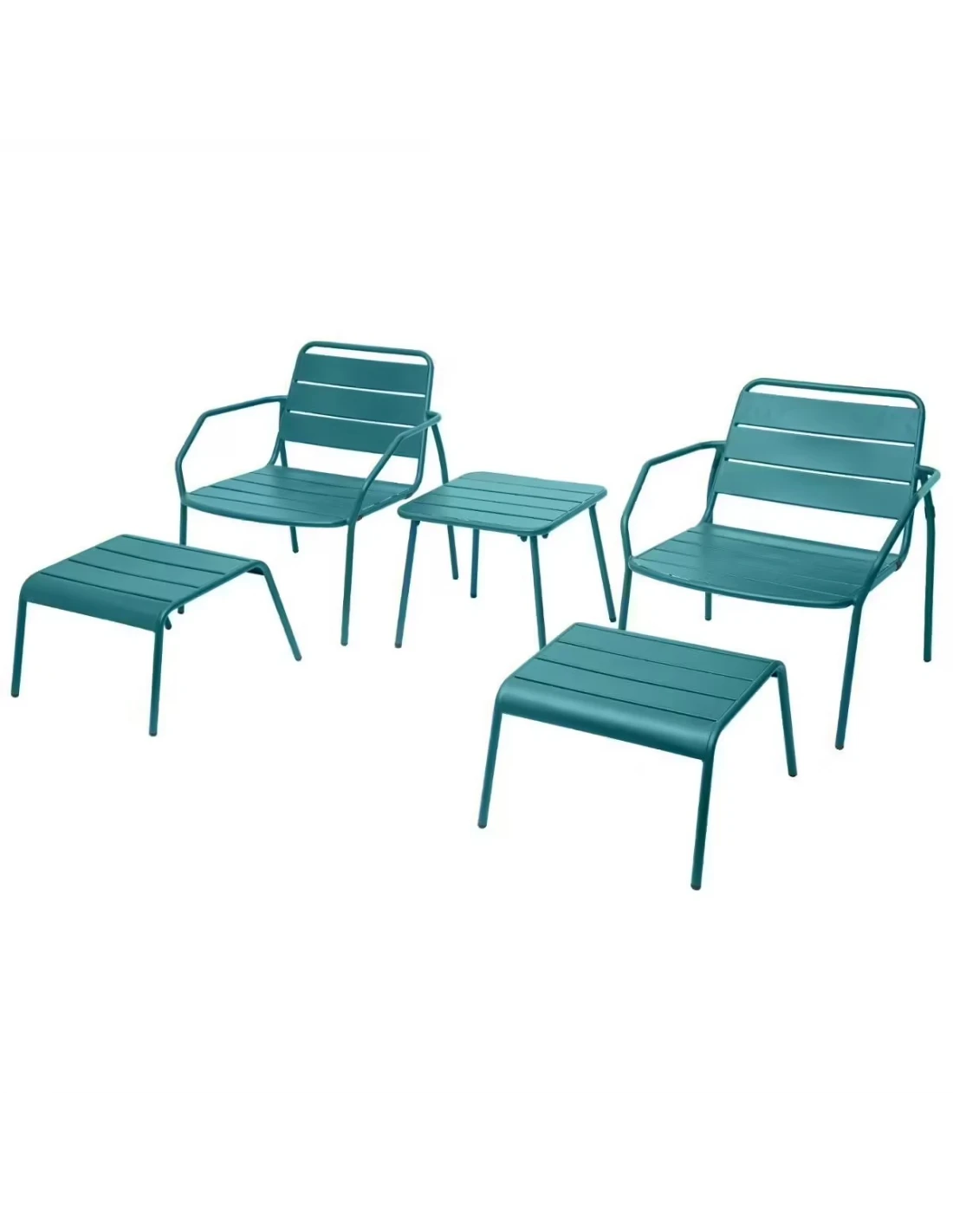 Salon Duo Relax Phuket 2 Places - Acier époxy - Bleu Canard