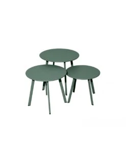 Table D'appoint MASSAI Ø50 Cm - Acier époxy - Vert