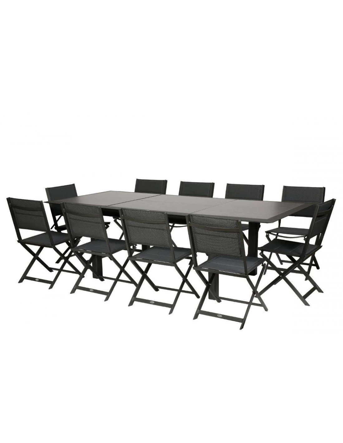 Table De Jardin Allure Extensible 10 Places - Aluminium Et HPL Effet Bois – Image 5