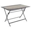 Table De Jardin Azua Pliante Rectangle 6 Places - Aluminium - Gris Smoke Plateau Effet Bois