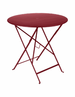 Table De Jardin Bistro D.77 Cm - Ronde Pliante Métal - Piment