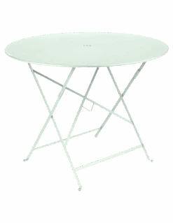 Table De Jardin Bistro D.96 Cm - Métal Pliante Ronde - Menthe Glaciale