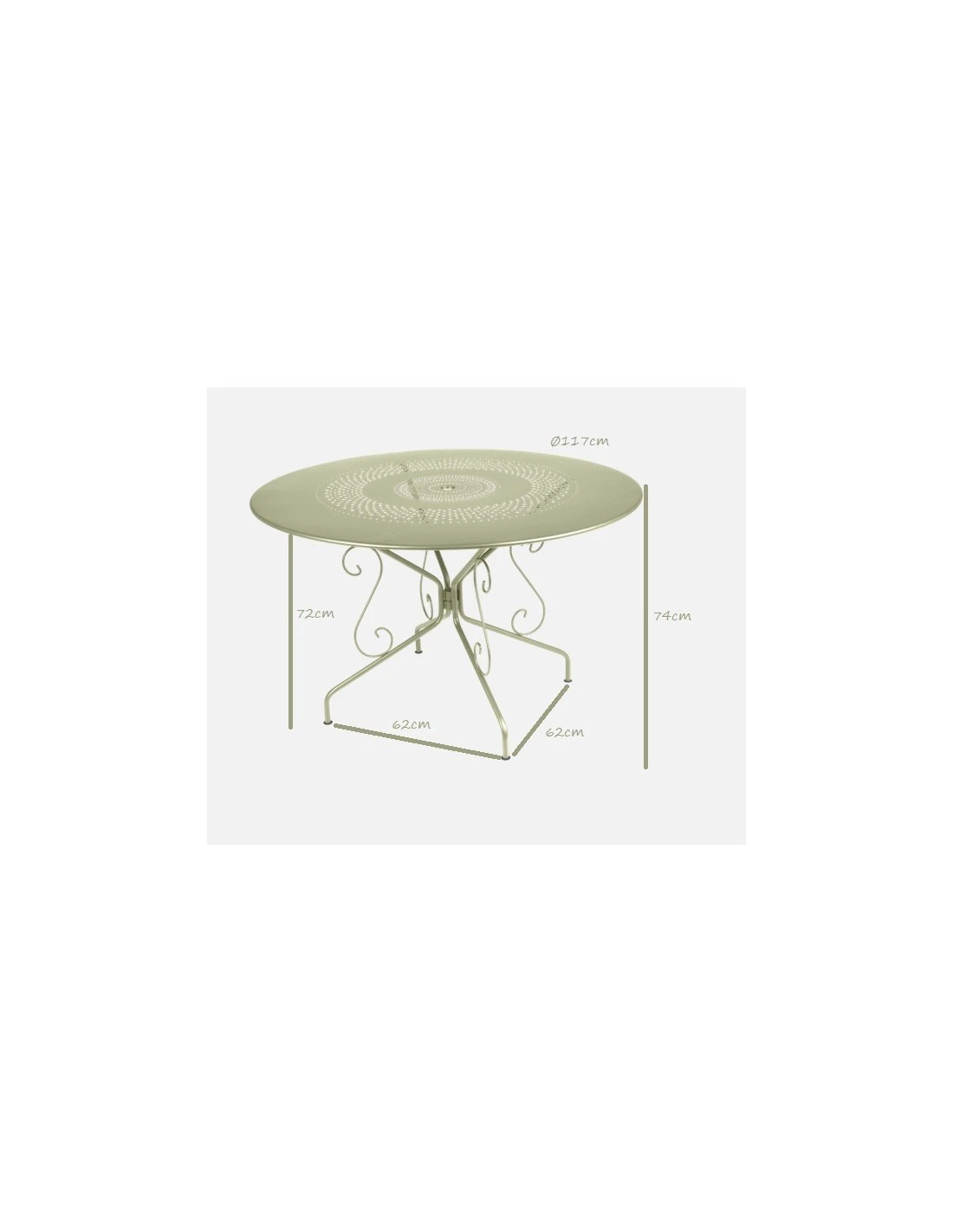Table De Jardin Montmartre D.117 Cm - Métal Ronde - Carbone – Image 3
