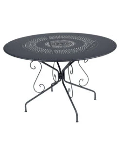 Table De Jardin Montmartre D.117 Cm - Métal Ronde - Carbone