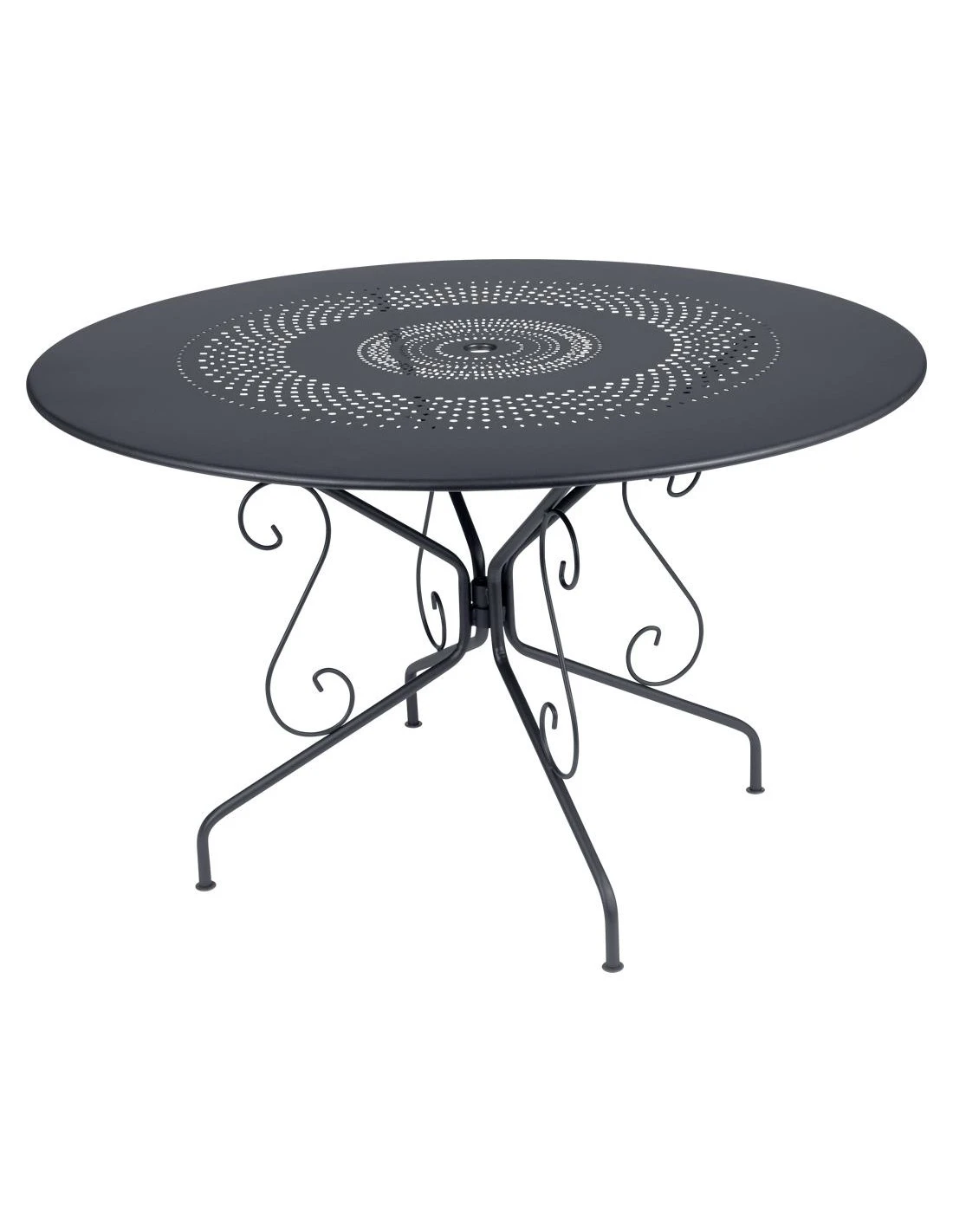 Table De Jardin Montmartre D.117 Cm - Métal Ronde - Carbone