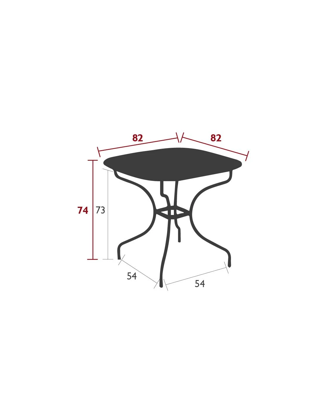 Table De Jardin Opéra Carronde Carrée 82 X 82 Cm - Acier - Gris Orage – Image 2