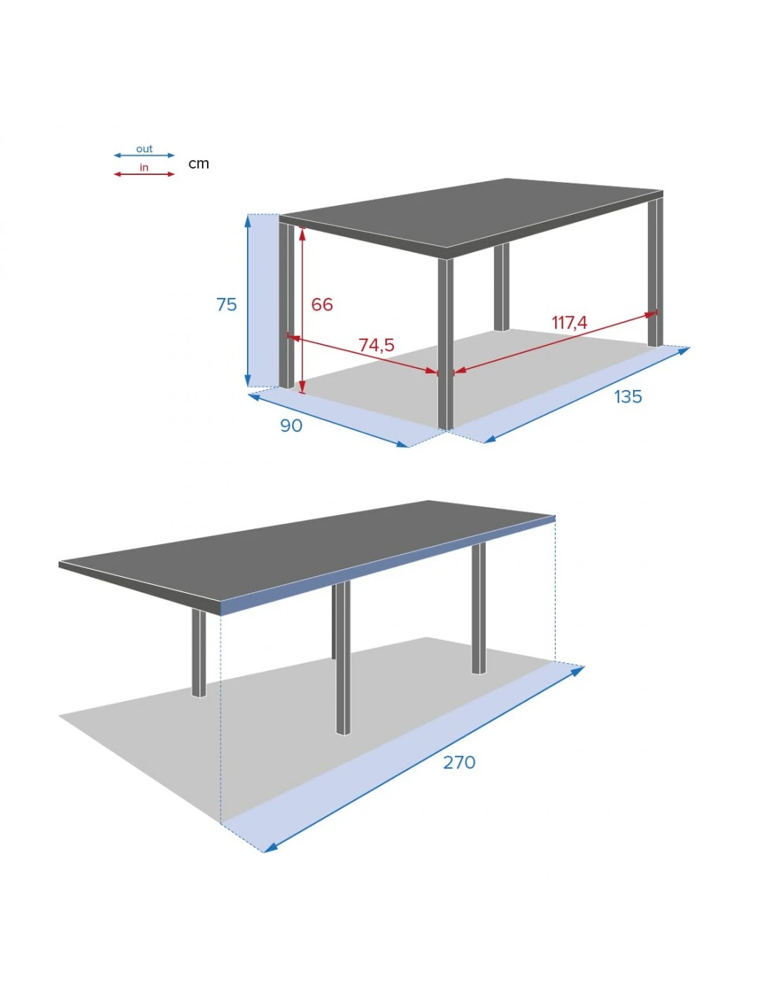 Table De Jardin Piazza Extensible 10 Places - Aluminium Graphite – Image 7