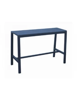 Table Haute Antonino - 160 X 66 Cm Aluminium/Lattes - Bleu