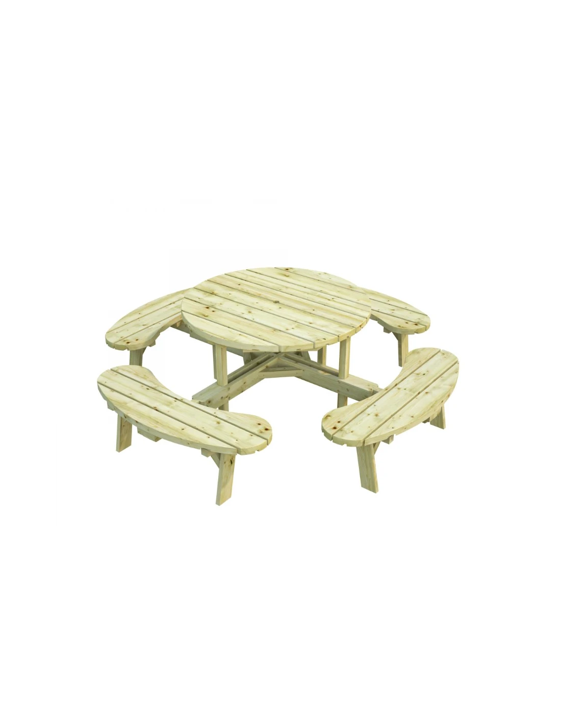 Table Pique-nique Oscar 231 X 231 Cm Traitée Autoclave Vert