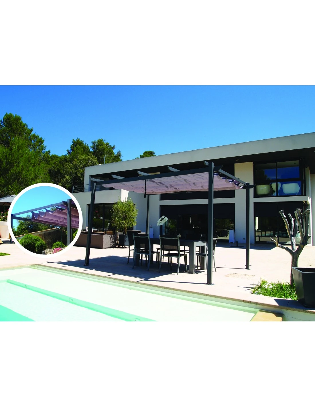 Tonnelle MANHATTAN En Aluminium 3 X 4 M – Image 2