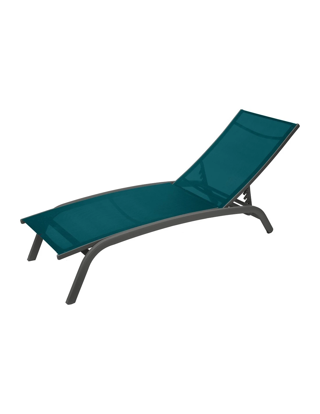 Transat Bonao 4 Positions - Aluminium Et Texaline - Graphite / Bleu Canard – Image 2